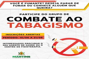 Inscrições abertas para o grupo de tabagismo